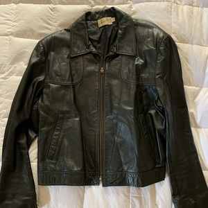 Authentic vintage black leather jacket